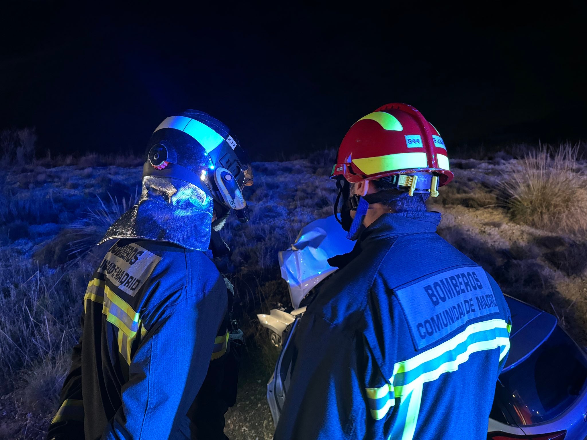 Equipo de Bomberos de la Comunidad de Madrid en el lugar del accidente