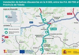 Transportes adjudica por 550.000 euros la instalación de balizas disuasorias de fauna en la N-502, entre Parrillas y Sevilleja de la Jara