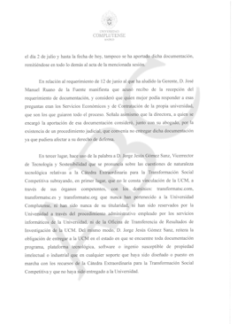 Imagen - Extracto del documento relativo a la adenda del convenio de creación de la cátedra de Begoña Gómez con fecha de 2024