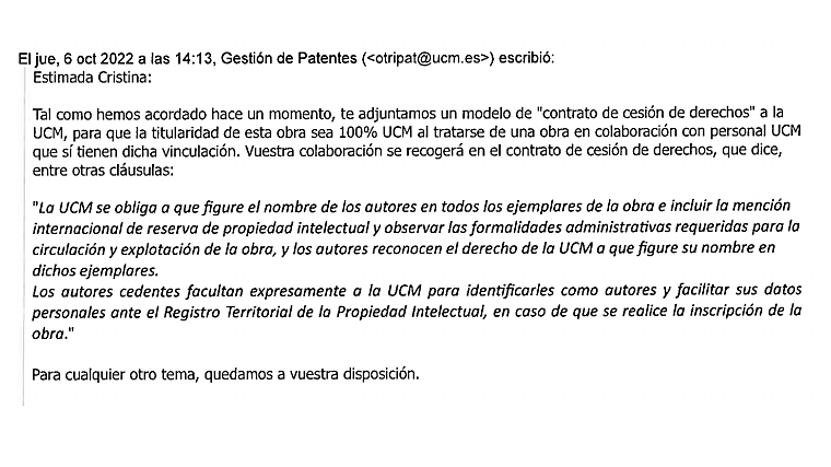 El correo que contesta a la asesora de Moncloa