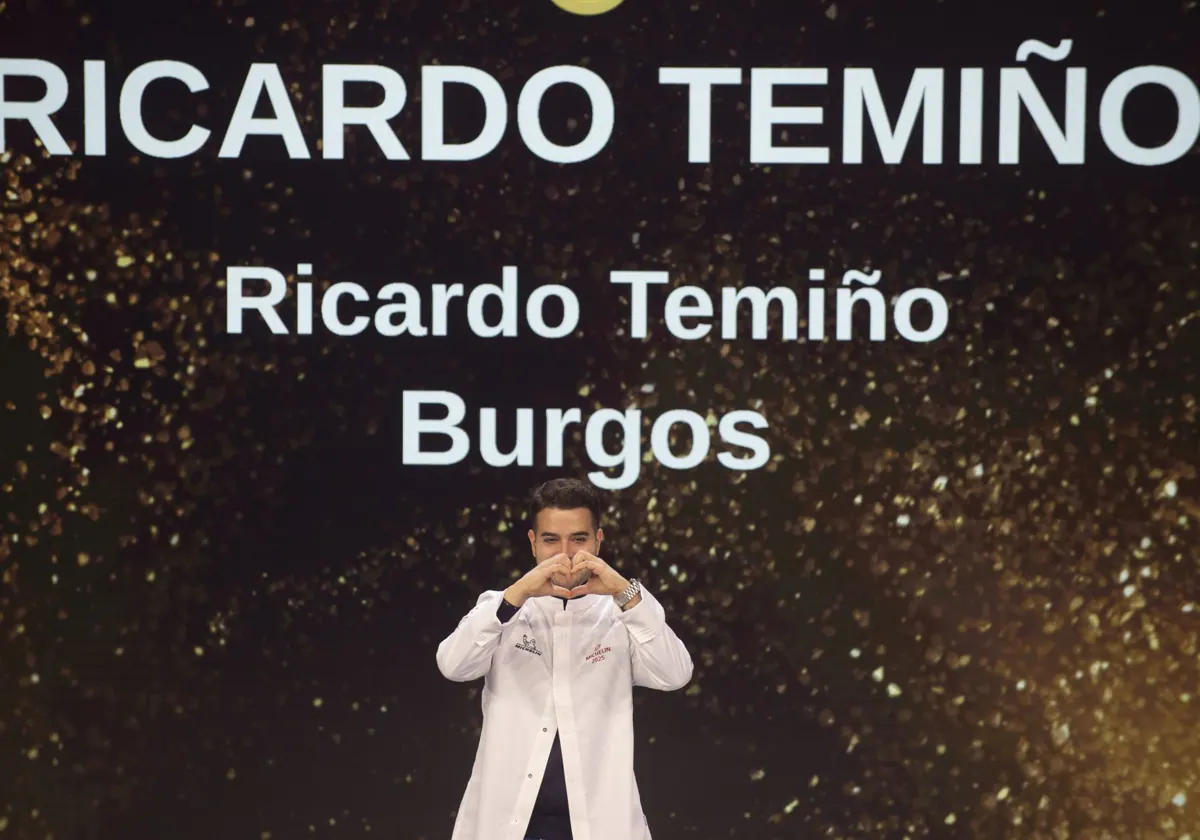 El chef burgalés Ricardo Temiño, tras conocer que había sido reconocido como una Estrella Michelin