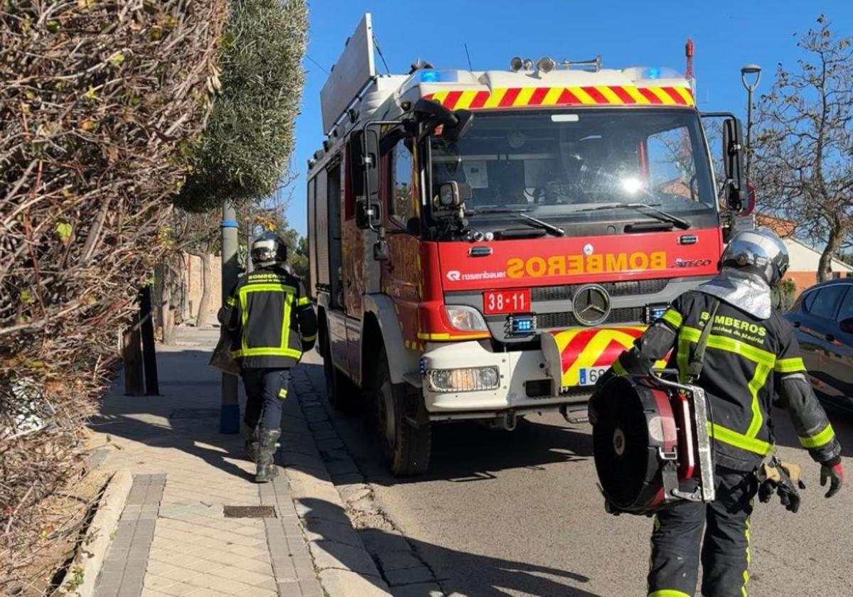 Los Bomberos en las inmediaciones del lugar