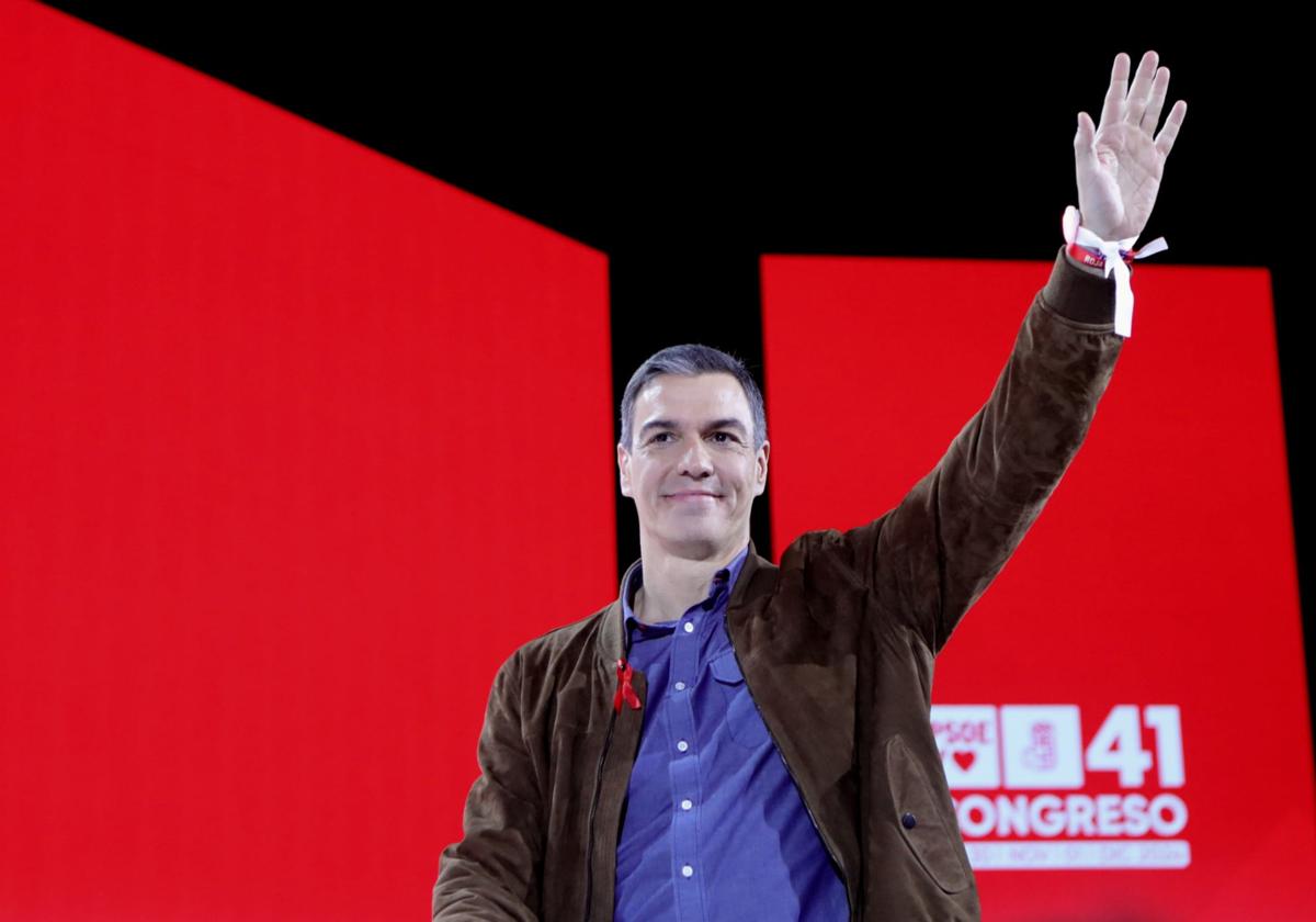 El presidente del Gobierno, Pedro Sánchez, en la clausura del congreso del PSOE