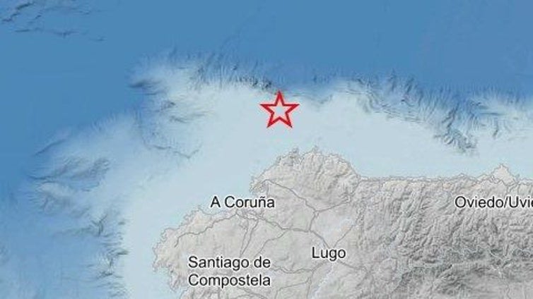 Registrado un terremoto de magnitud 3 frente a la costa norte gallega