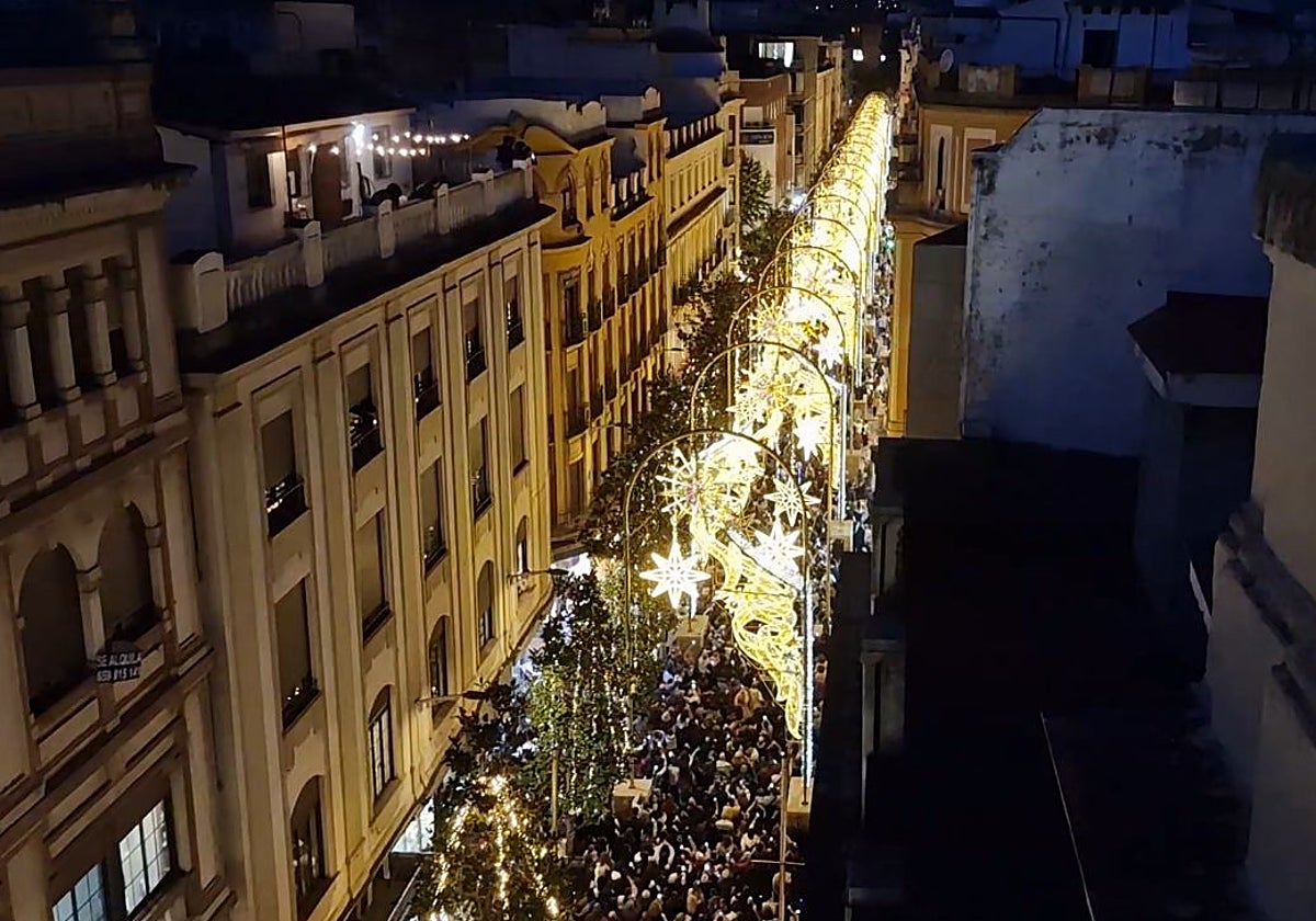 Vista cenital del arco de luz en Cruz Conde