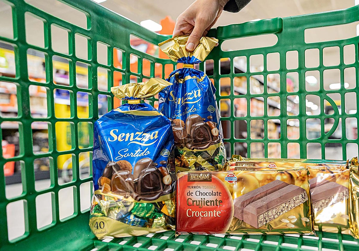 Imagen de archivo de turrones y bombones de Mercadona