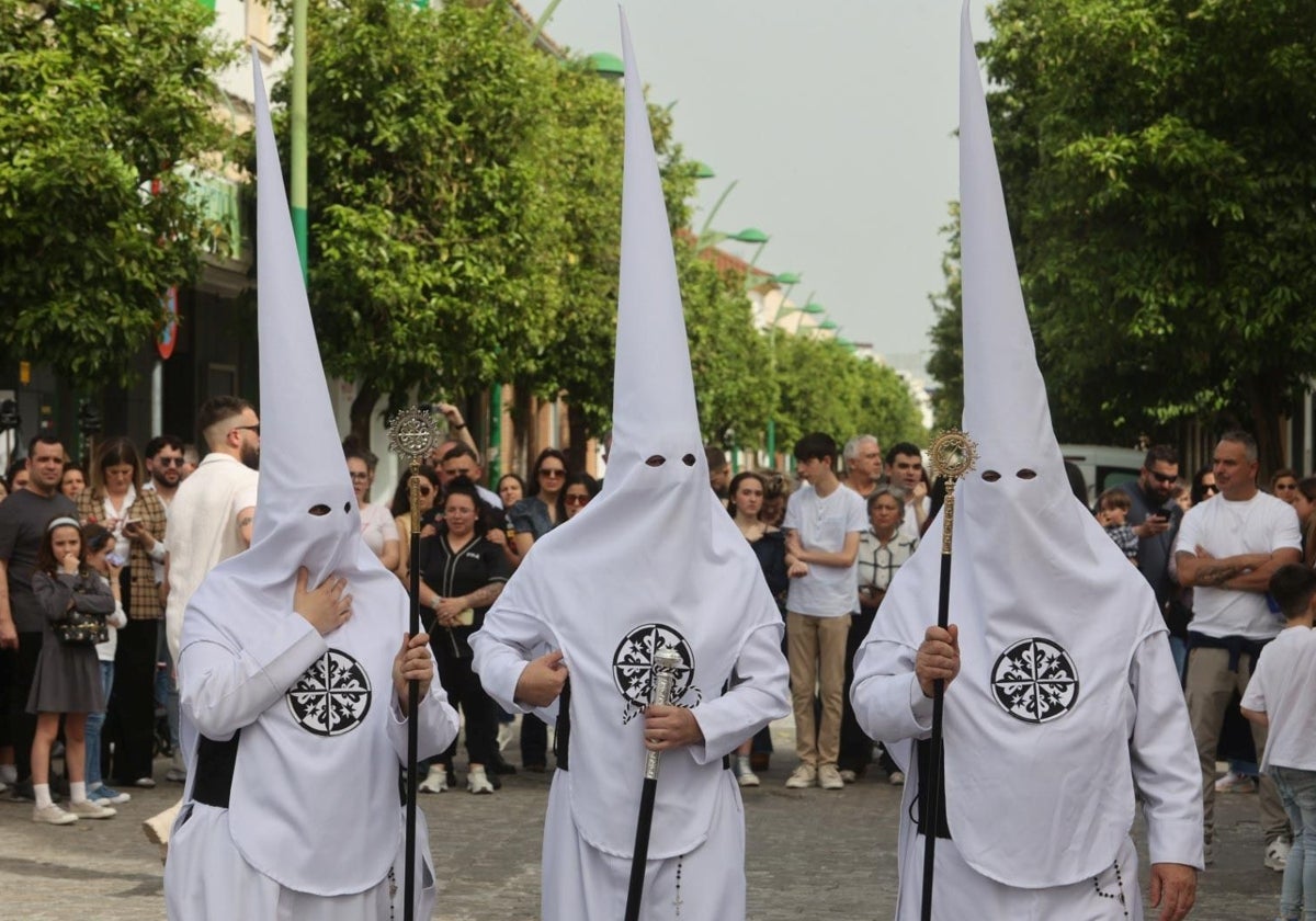 Nazarenos de la Presentación al Pueblo, el pasado Sábado de Pasión