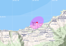 Un terremoto de magnitud 3,3 sorprende en Puerto de la Cruz (Tenerife)