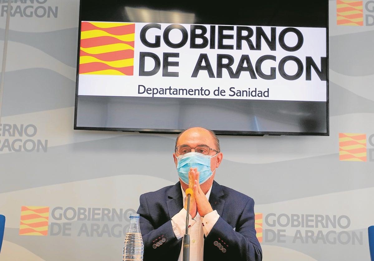 Javier Lambán, el 7 de agosto de 2020, cuando presidía el Gobierno de Aragón