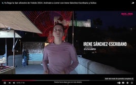 Irene Sánchez Escribano anima en un emocionante vídeo a participar en la San Silvestre toledana