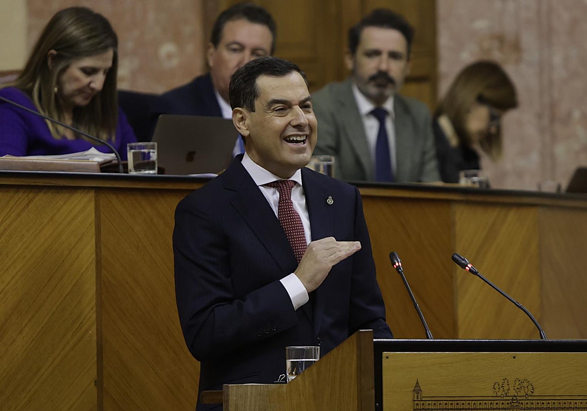 El presidente andaluz, Juanma Moreno en el debate general de la comunidad