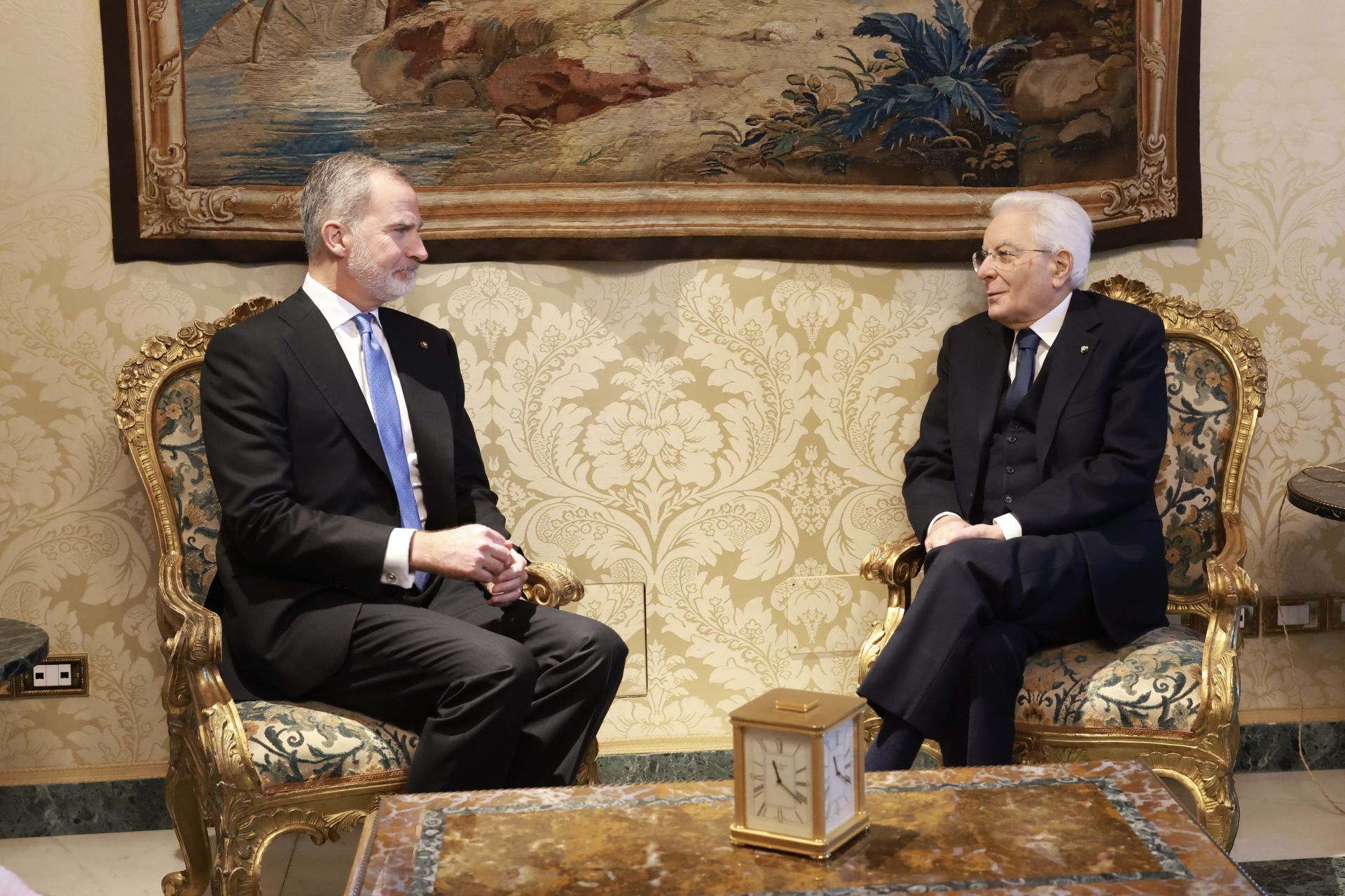 El Rey Felipe VI junto al presidente Mattarella.