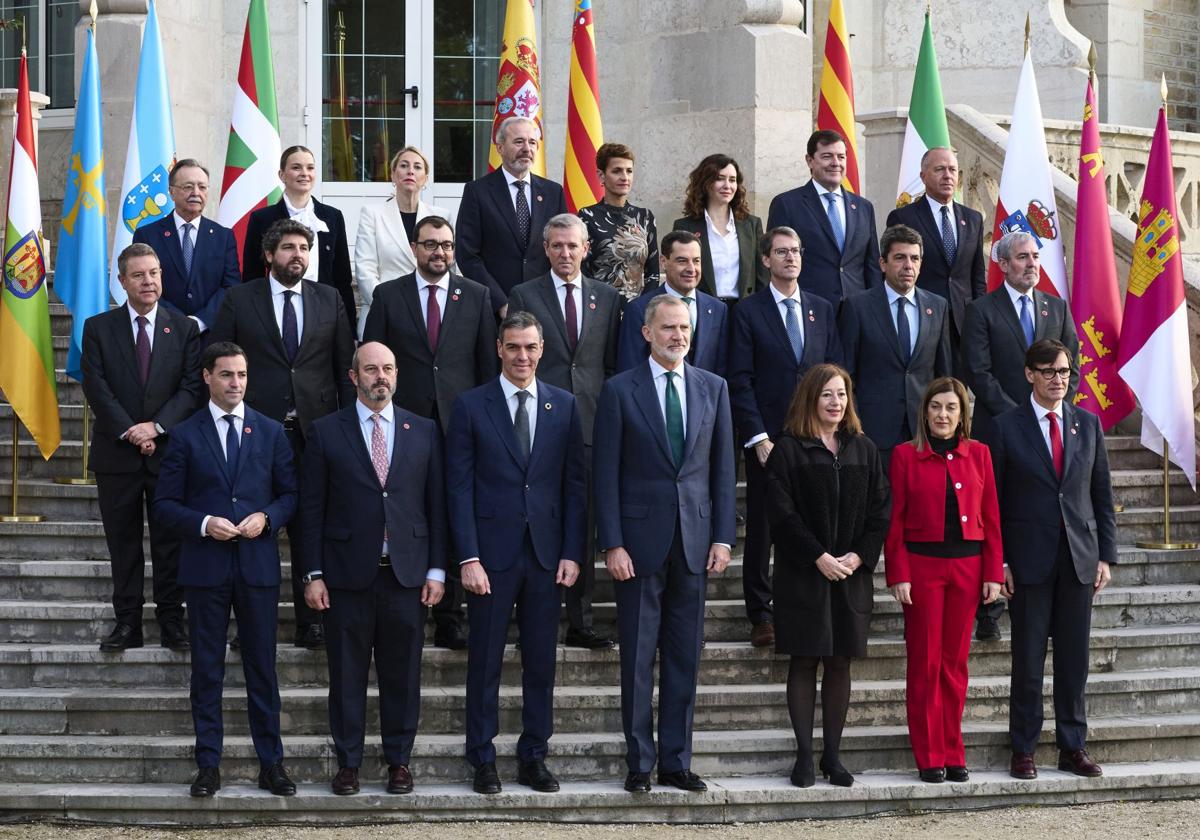 El presidente del Gobierno, Pedro Sánchez, durante la declaración institucional