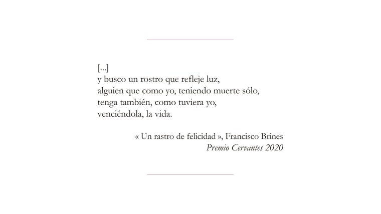 Fragmento del poema del poeta valenciano Francisco Briones, Premio cervantes 2020