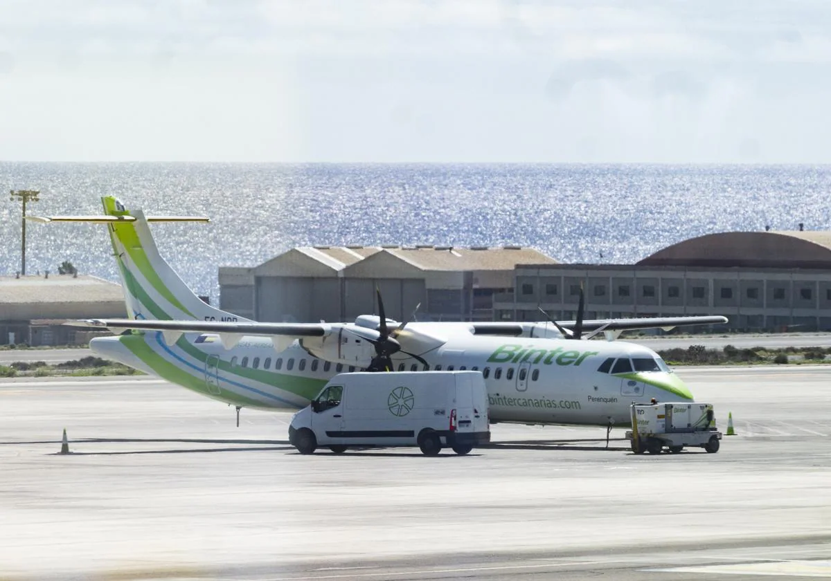 Imagen de un vuelo de Binter en Gran Canaria