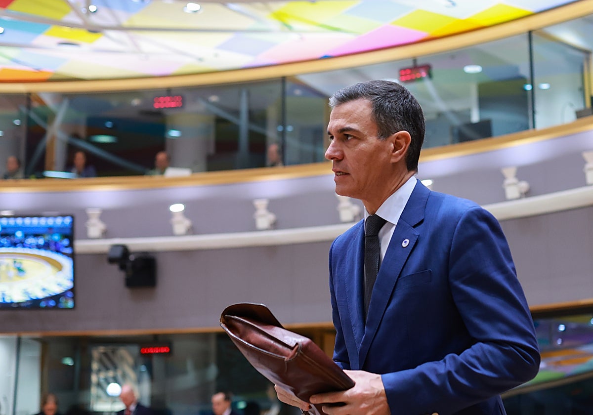 Pedro Sánchez, este jueves en el edificio del Consejo Europeo en Bruselas