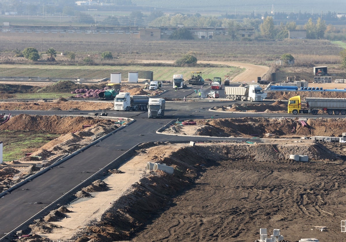 Obras de urbanización de la Base Logística del Ejército de Tierra en Córdoba