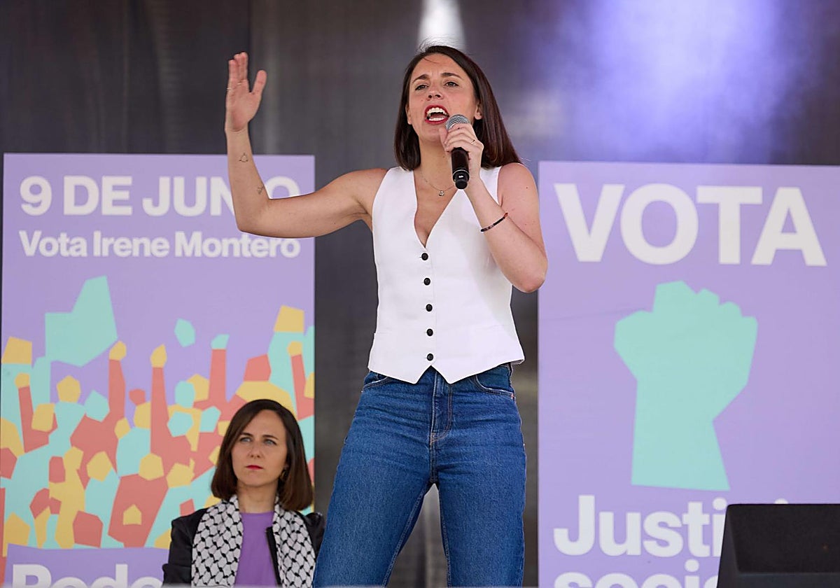 La eurodiputada y exministra de Igualdad Irene Montero
