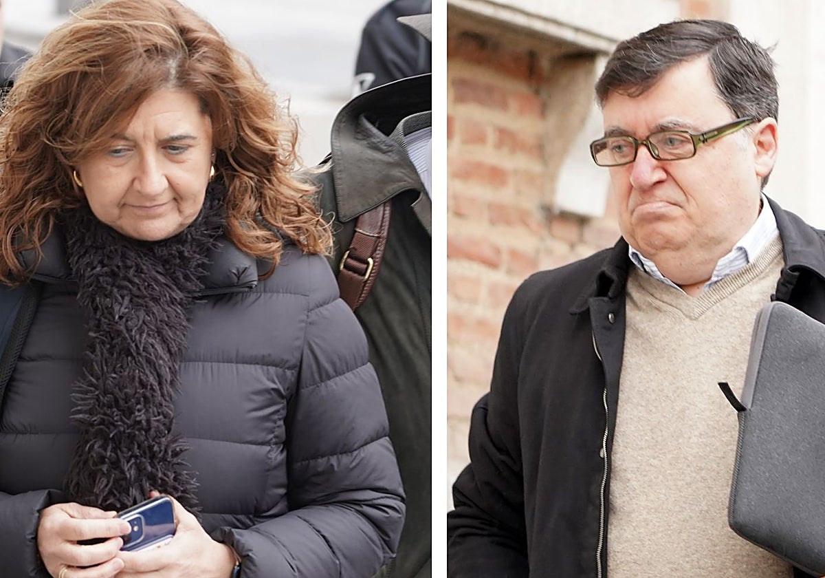 Begoña Hernández y Rafael Delgado, a su llegada al juicio por el caso 'Perla Negra'