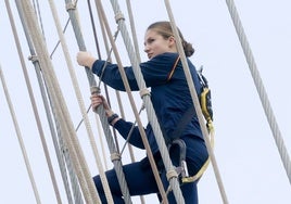 El adiestramiento de la Princesa Leonor a bordo del Elcano, en imágenes