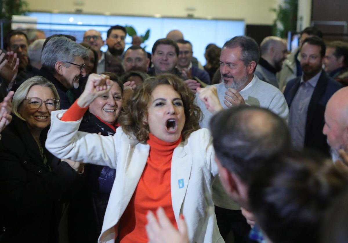 La ministra María Jesús Montero, el pasado miércoles en la presentación de su precandidatura para liderar el PSOE-A en Sevilla