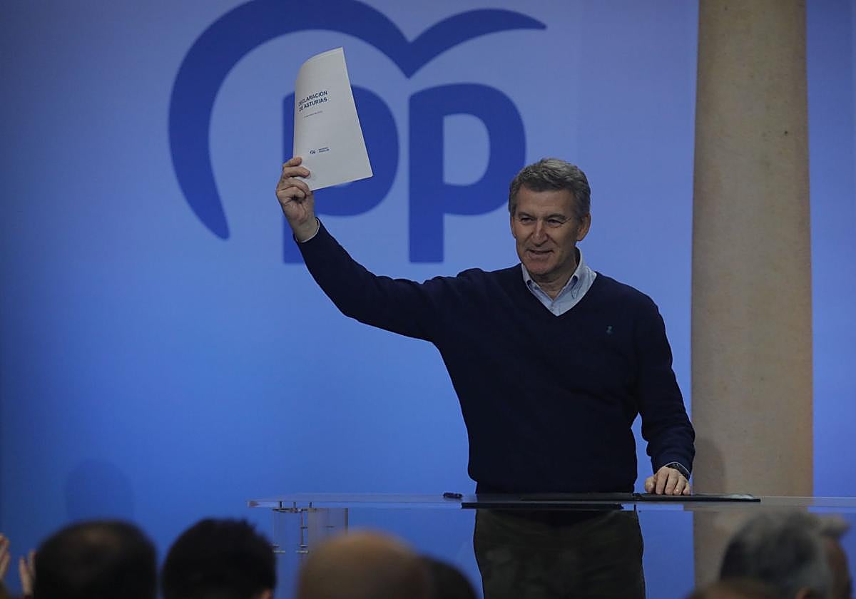Alberto Núñez Feijóo presenta la Declaración de Asturias