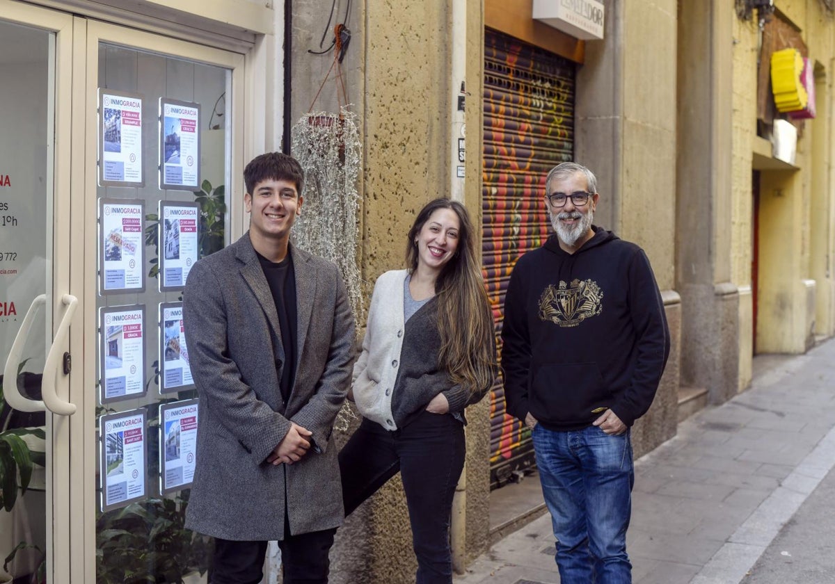 Erik, Nayma y Sebastián «Toti», al frente de InmoGracia