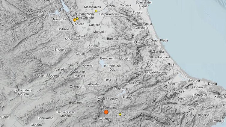 Un terremoto de 3,2 grados en Cocentaina hace temblar varios pueblos alicantinos