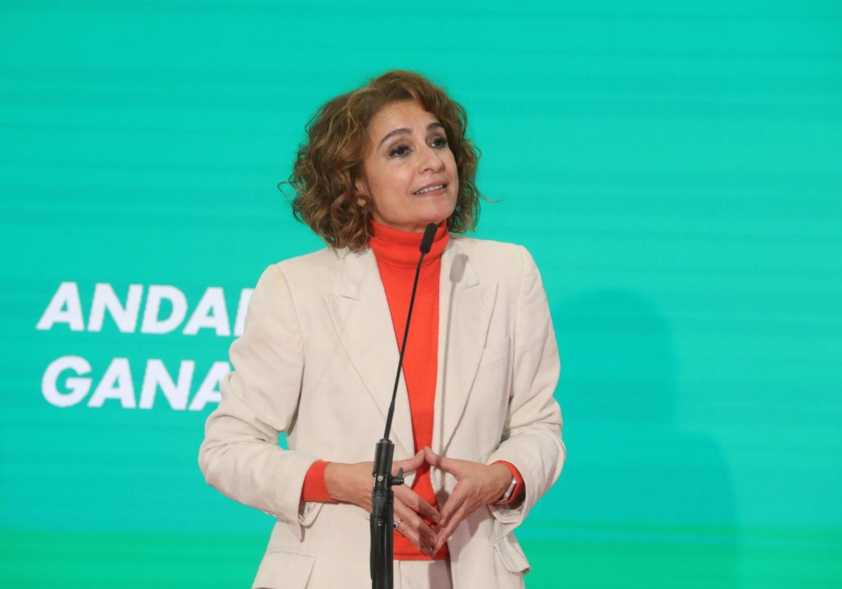 María Jesús Montero, durante la presentación de su precandidatura en Sevilla