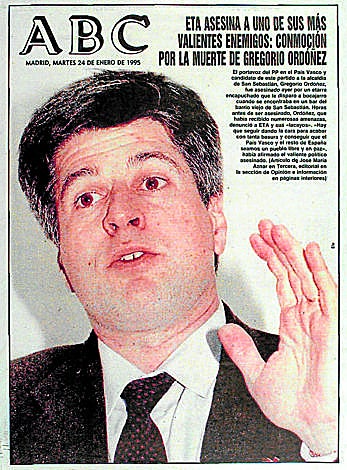 Imagen - Portada del ABC del 24 de febrero de 1995 en la que se informaba del asesinato del concejal del PP de Guipúzcoa
