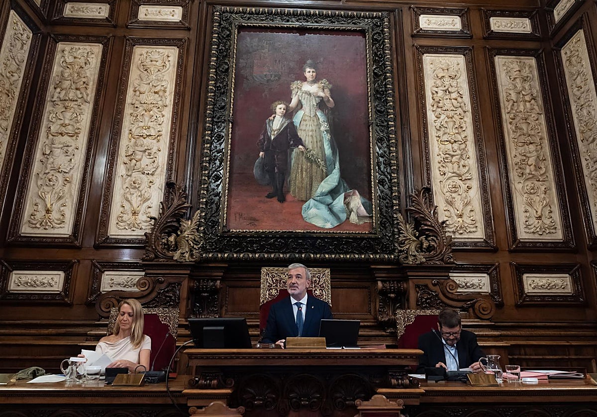Jaume Collboni, presidiendo el pleno municipal