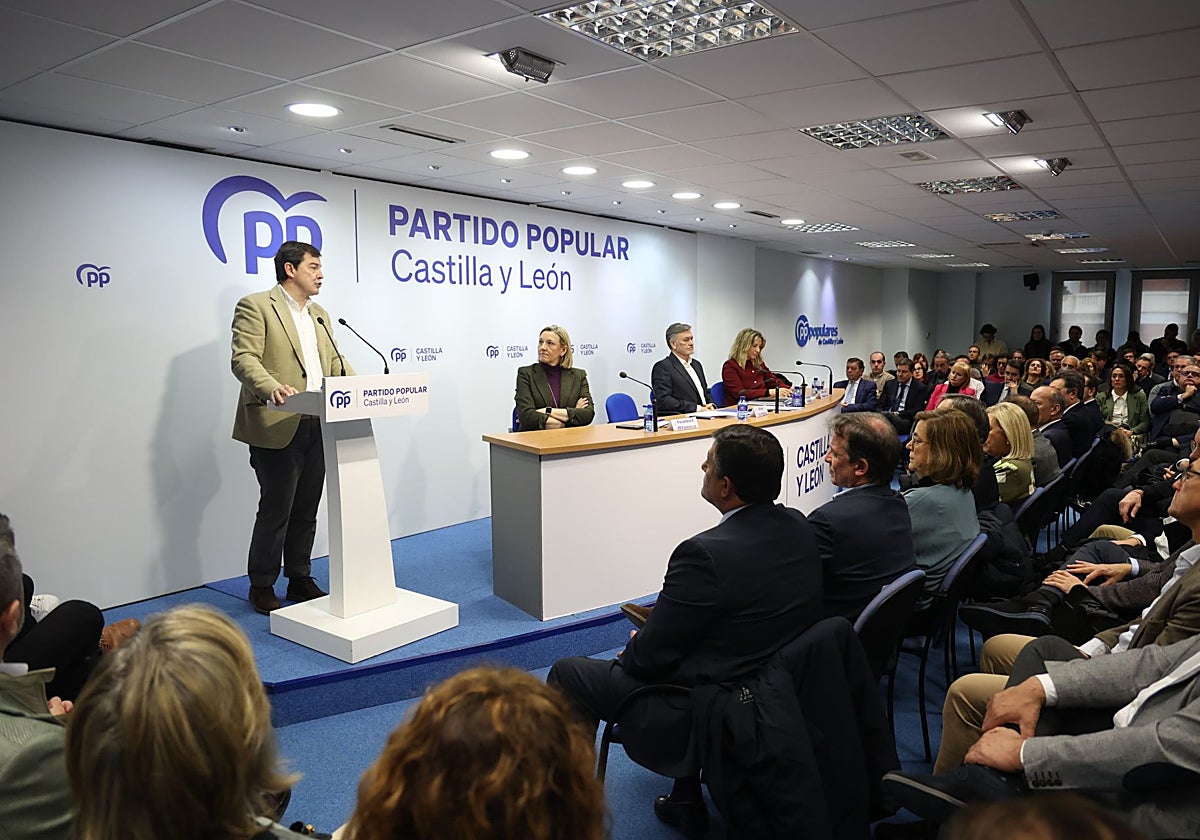 Alfonso Fernández Mañueco interviene en la Junta Directiva Autonómica del PP de Castilla y León