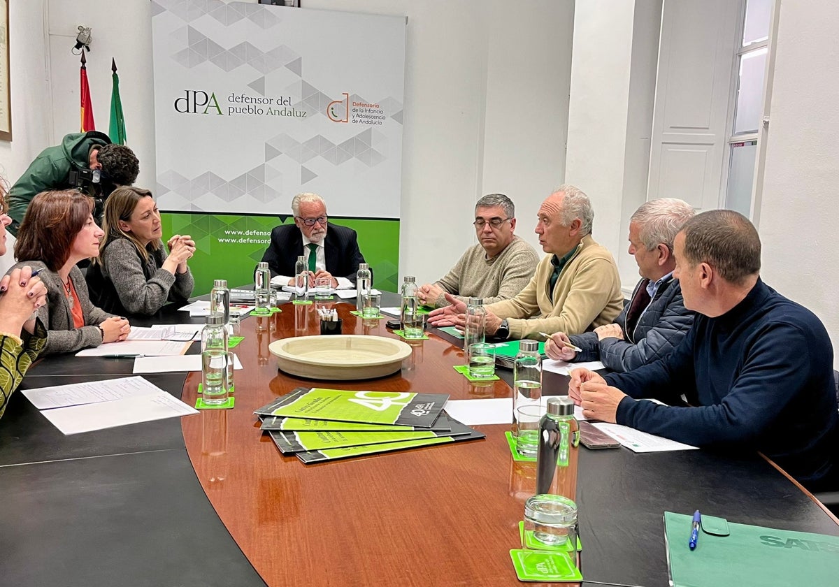 Imagen de la reunión de los sindicatos con el Defensor del Pueblo Andaluz