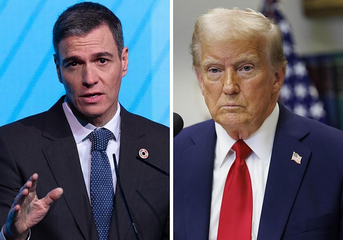 El presidente del Gobierno, Pedro Sánchez, y el presidente de Estados Unidos, Donald Trump