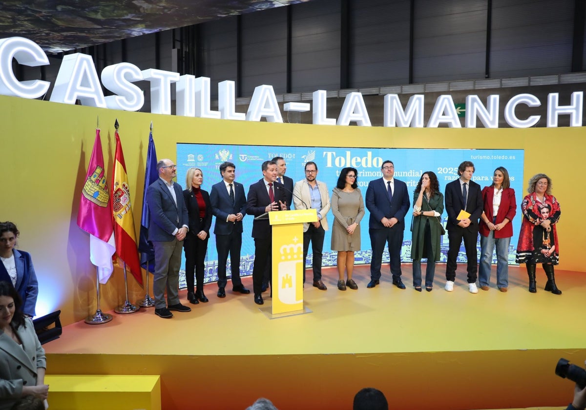 Miembros de la Corporación municipal de Toledo ayer en Fitur