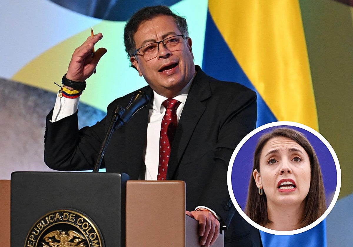 El presidente colombiano, Gustavo Petro, y la exministra de Igualdad y eurodiputada Irene Montero