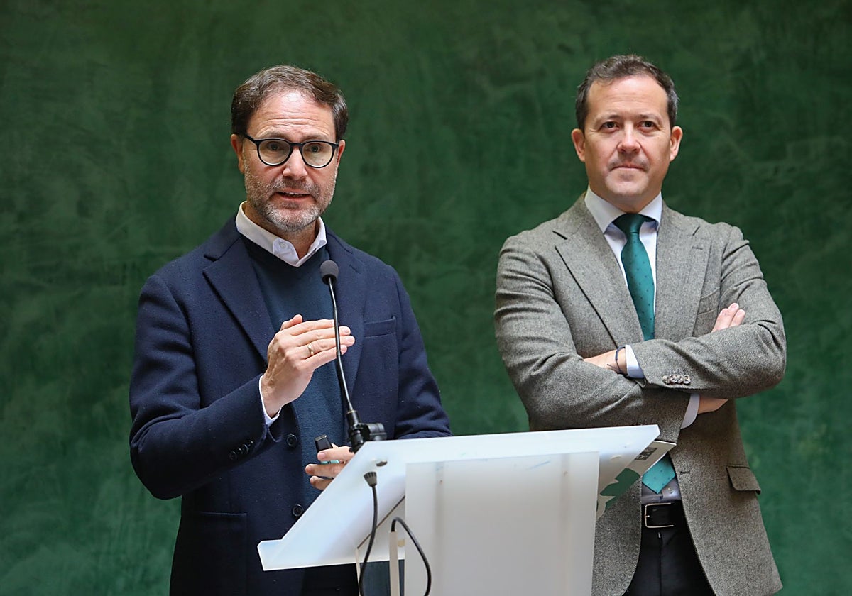 Jesús Corroto y Carlos Velázquez, tras la reunión de la Comisión Ejecutiva del Consorcio