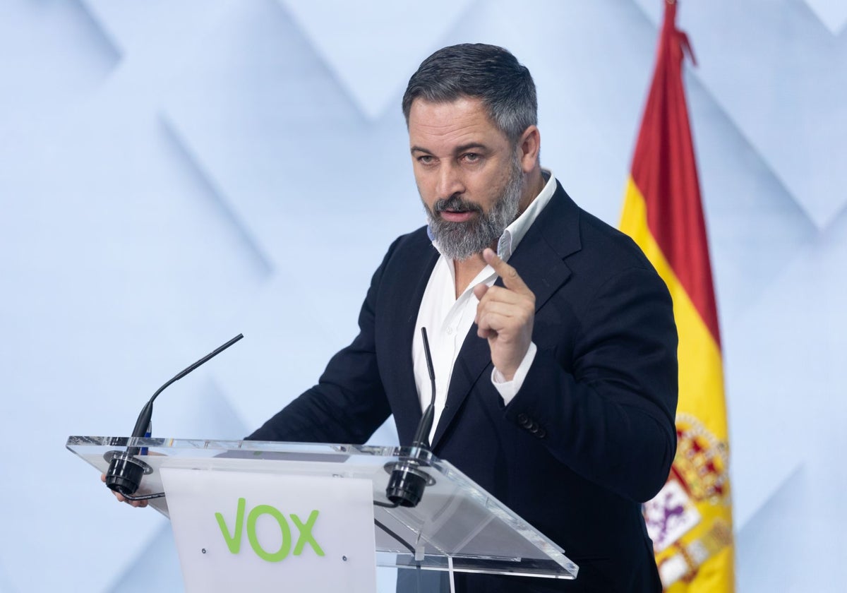 El presidente de Vox, Santiago Abascal, en una imagen de archivo