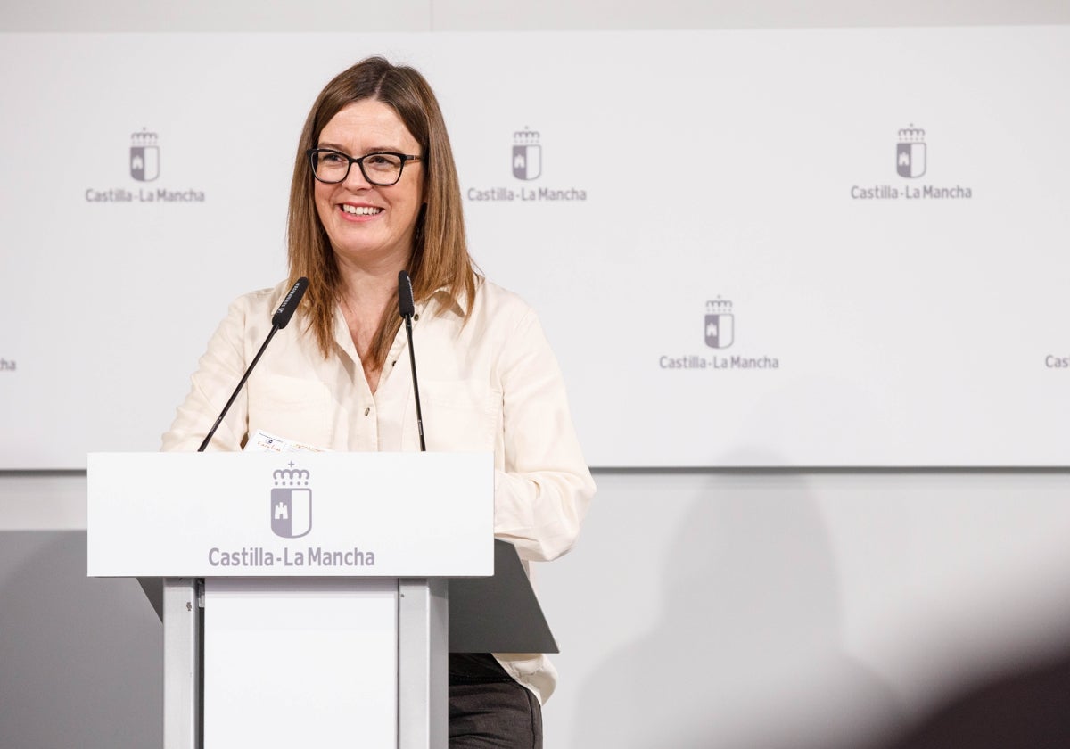 La consejera portavoz, durante la rueda de prensa tras el Consejo de Gobierno