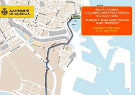 Horario, recorrido y cortes de tráfico en Valencia por la Vuelta Ciclista a la Comunidad