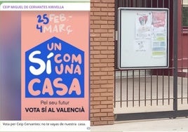 «Vota valenciano, un sí como una casa»: así actúa la Inspección Educativa ante la presión nacionalista en los colegios