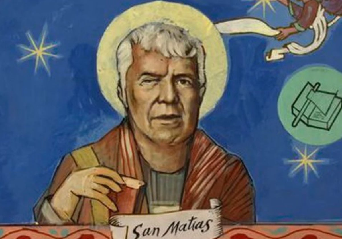 Junto a otros santos, bien retratados, la cara de San Matías apareció en las pinturas de la lonja del templo de Latre, en Huesca