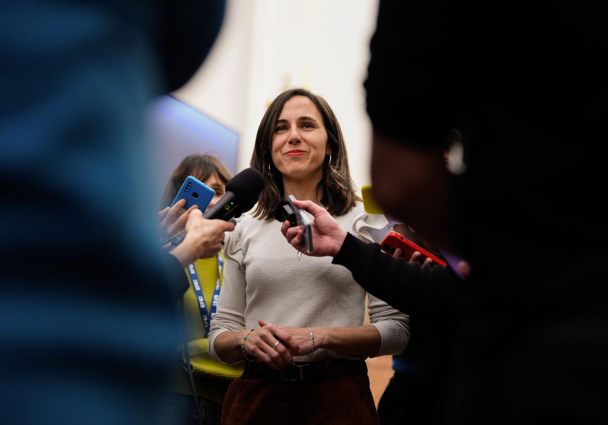 La secretaria general de Podemos, Ione Belarra, en el Congreso de los Diputados de Madrid.