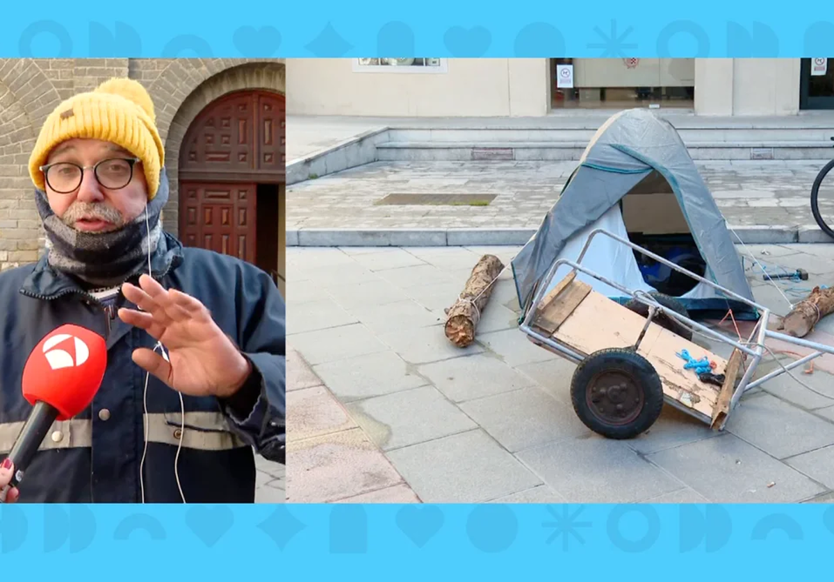 Un amigo le okupa el piso y ahora vive en una tienda de campaña en la plaza del Ayuntamiento: «Lleva un año sin pagarme»