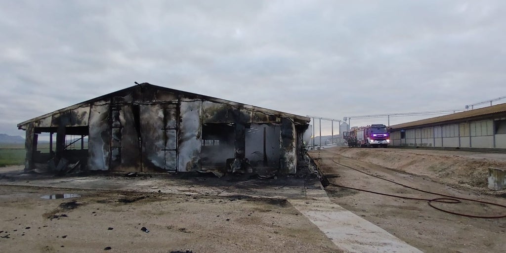 Una nave de producción avícola con 12.000 gallinas en su interior arde «por completo» en Cevico de la Torre (Palencia)