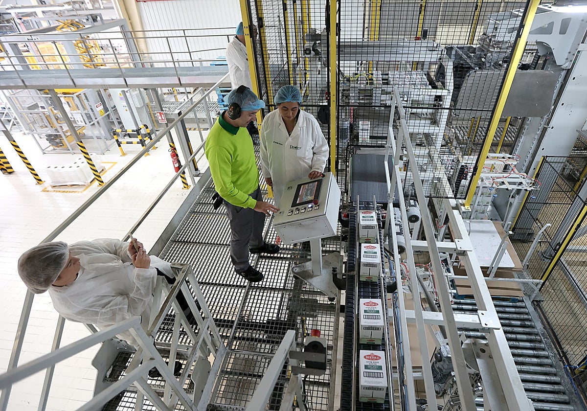 Línea de envasado de Deoleo en su planta de Córdoba