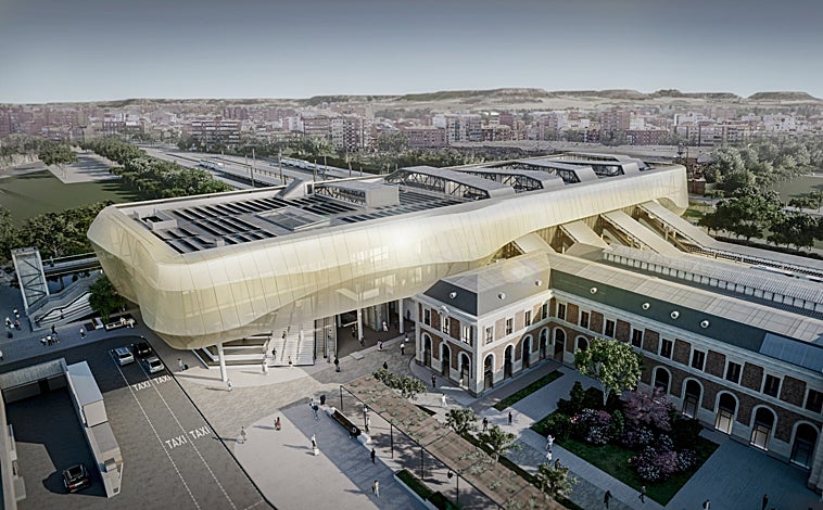 Imagen principal - Recreación de la futura estación de Valladolid