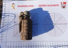 La Guardia Civil desactiva una granada de mano de la Guerra Civil con la carga intacta en Pozo Cañada (Albacete)