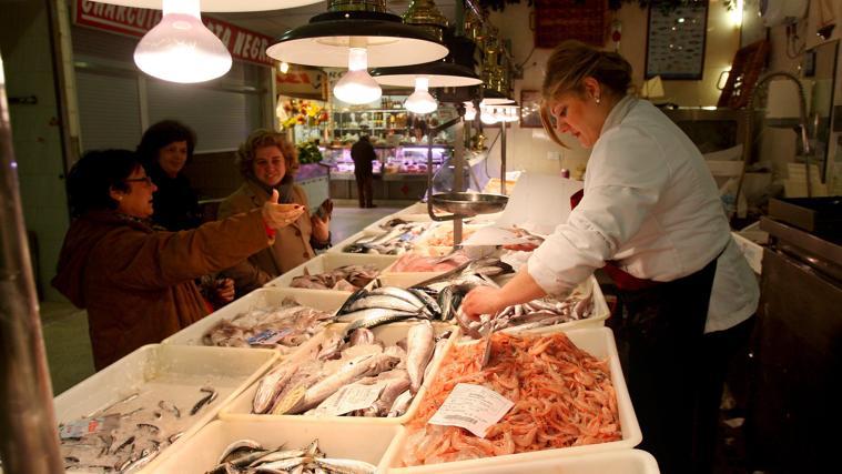 Imagen del mercado de plaza de España cuando aún estaba operativo