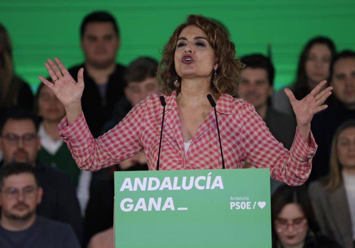 María Jesús Montero, durante un acto del PSOE en Sevilla